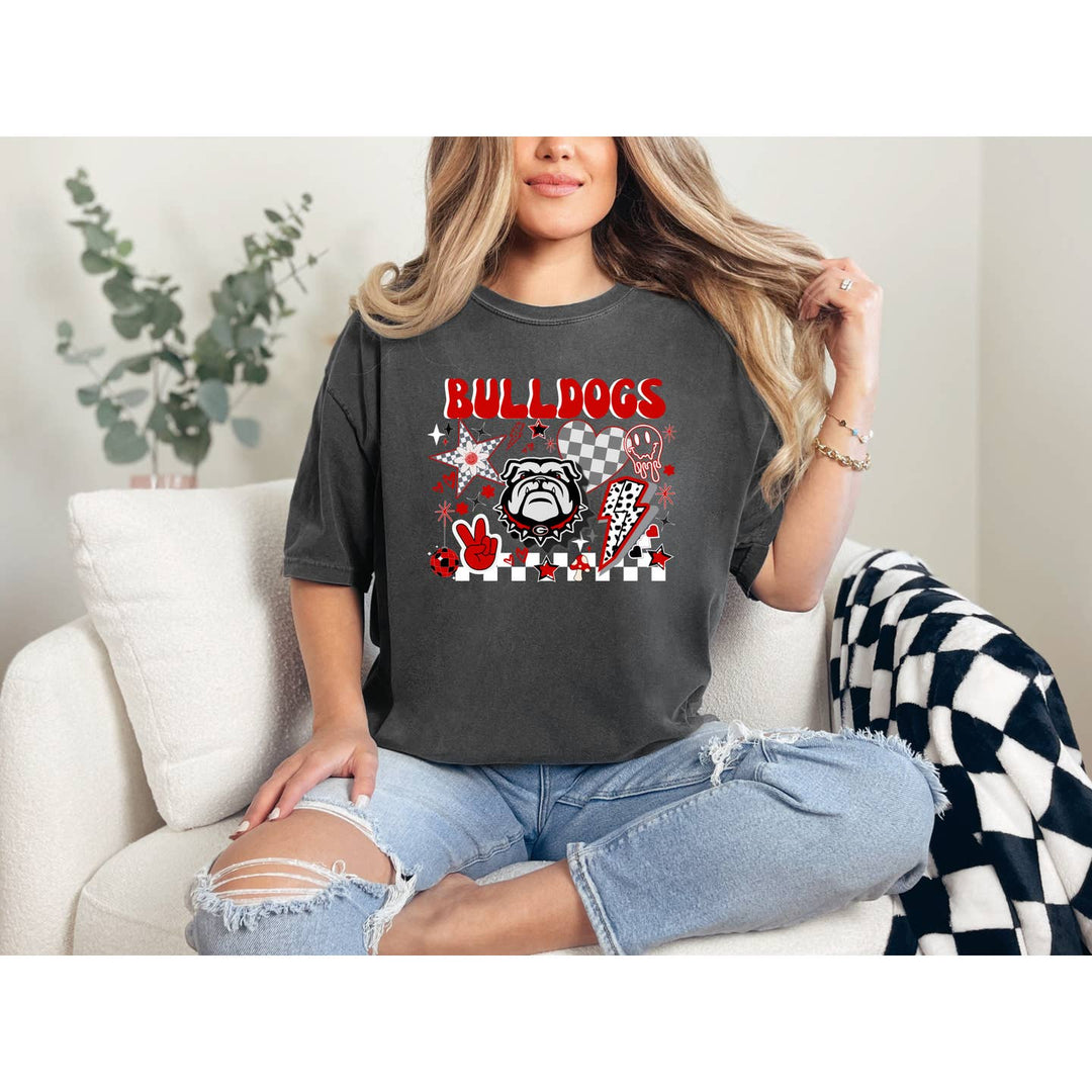 UGA BULLDOG RETRO CHECKERED T-SHIRT