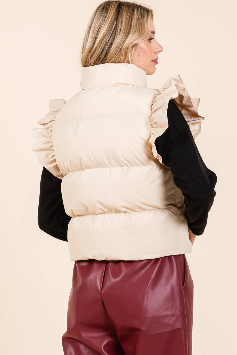 RUFFLE PUFFER VEST