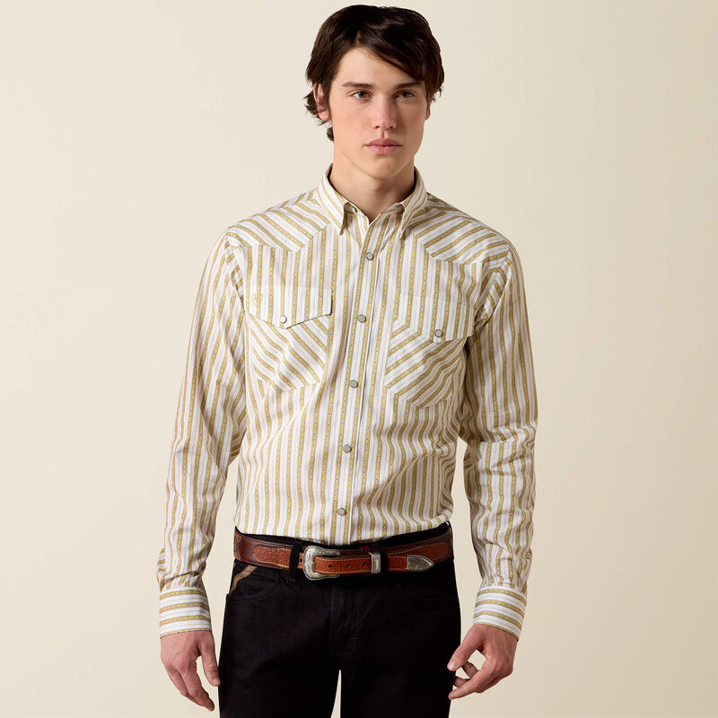 WRINKLE FREE RIVAL FITTED SNAP SHIRT