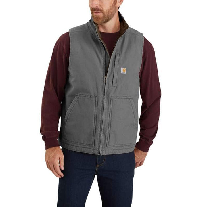 WASHED DUCK SHERPA VEST - GREY
