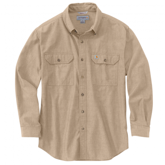 MEN'S LOOSE FIT MIDWEIGHT CHAMBRAY LONG SLEEVE SHIRT