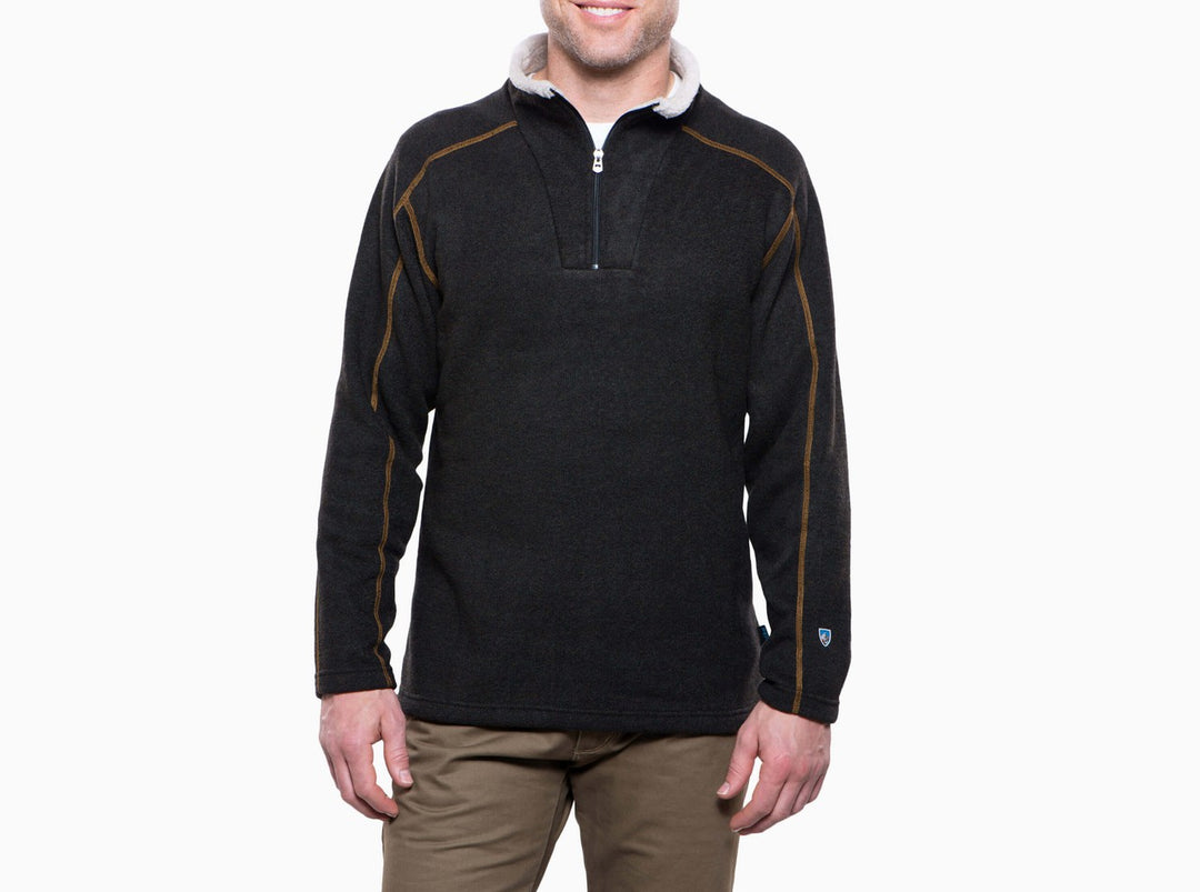 EUROPA 1/4 ZIP SWEATER  - CHARCOAL