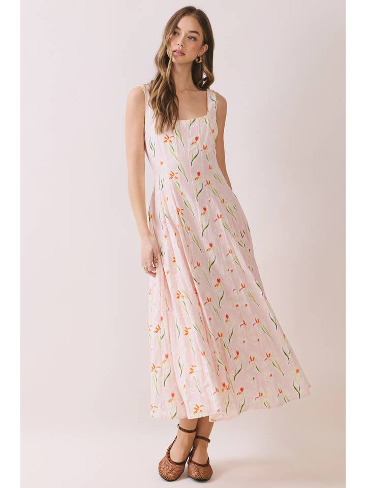 FLORAL PRINT MIDI DRESS