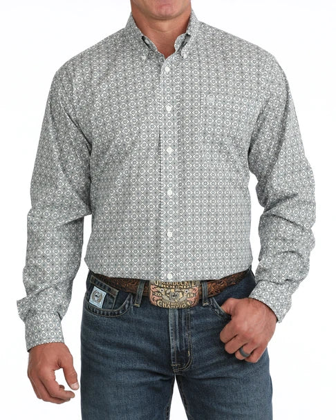 CINCH CLASSIC LONG SLEEVE GEOMETRIC PRINT SHIRT