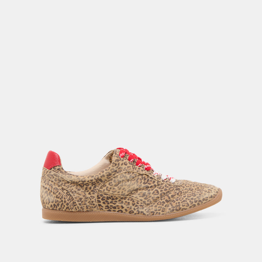 LAINI SNEAKER TAN LEOPARD PRINTED SUEDE