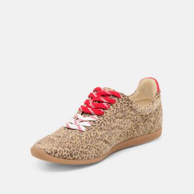 LAINI SNEAKER TAN LEOPARD PRINTED SUEDE
