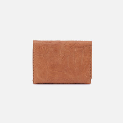 ROBIN COMPACT WALLET TOOLED EMBOSSED LEATHER