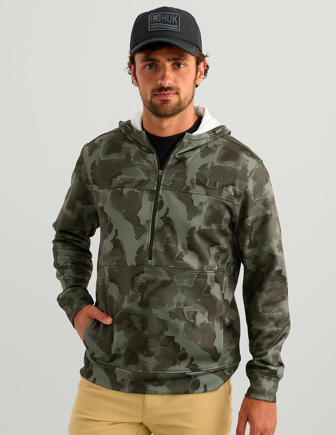 COLDFRONT+ KC PRINTED 1/2 ZIP FLEECE HOODIE