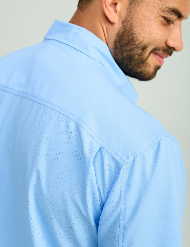 HUK TIDE POINT BUTTON-DOWN SHORT SLEEVE SHIRT