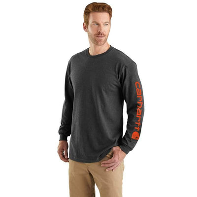 LOGO GRAPHIC LS TEE - CARBON