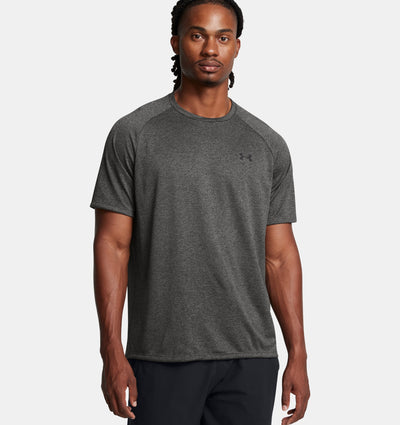 UA TECH TEE SS CARBON HEATHER