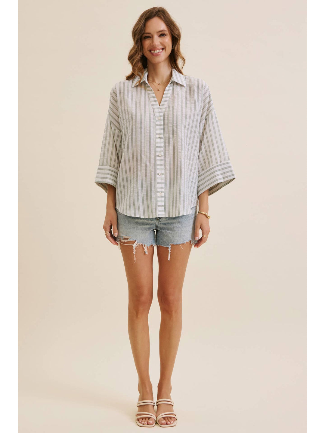 STRIPE BUTTON DOWN SHIRT
