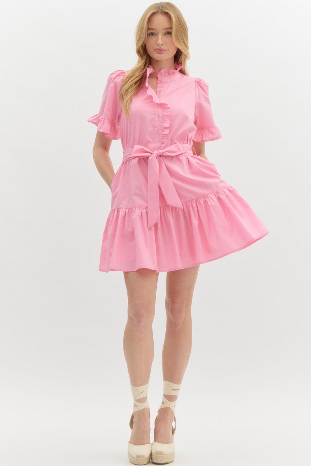 PINK RUFFLE DRESS