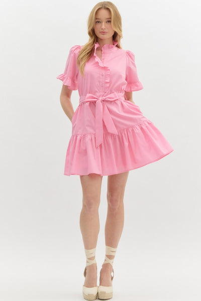 PINK RUFFLE DRESS