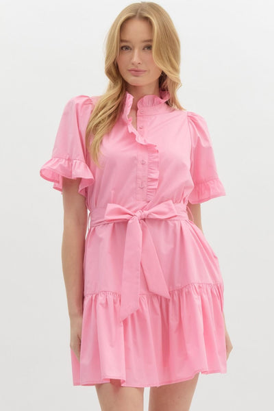 PINK RUFFLE DRESS