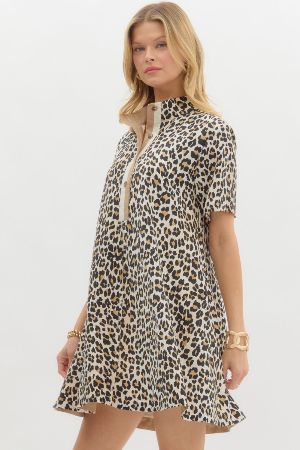 LEOPARD PRINT MINI DRESS