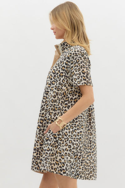 LEOPARD PRINT MINI DRESS