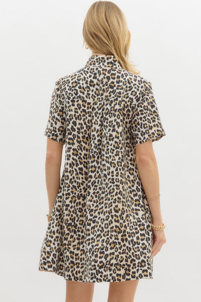 LEOPARD PRINT MINI DRESS