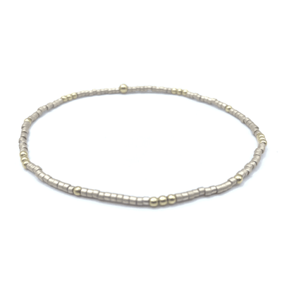 2mm NEWPORT CHAMPAGNE + GOLD FILLED WATERPROOF BRACELET