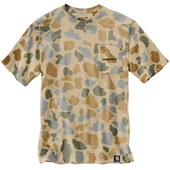 RELAXED FIT LIGHTWEIGHT SHORT-SLEEVE POCKET CAMO T-SHIRT