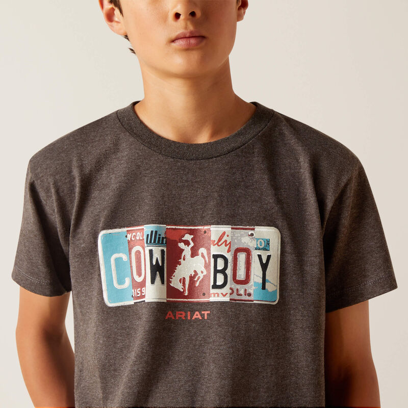 ARIAT KIDS' LICENSE COWBOY PLATE T-SHIRT