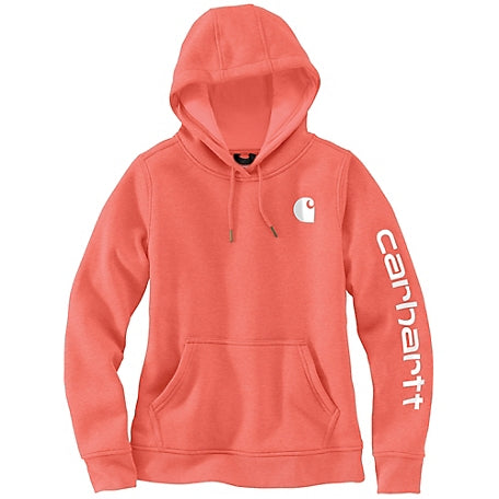 WOMEN'S RELAXED LOGO HOODIE CORAL