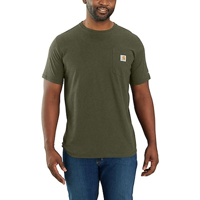 FORCE RELAXED FIT POCKET TEE - BASIL HEATHER