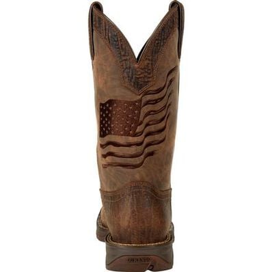 REBEL BROWN DISTRESSED FLAG EMBROIDERY WESTERN BOOT