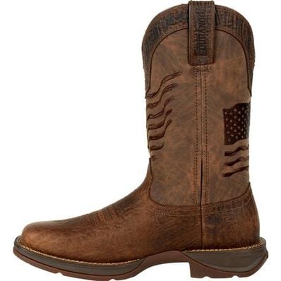 REBEL BROWN DISTRESSED FLAG EMBROIDERY WESTERN BOOT