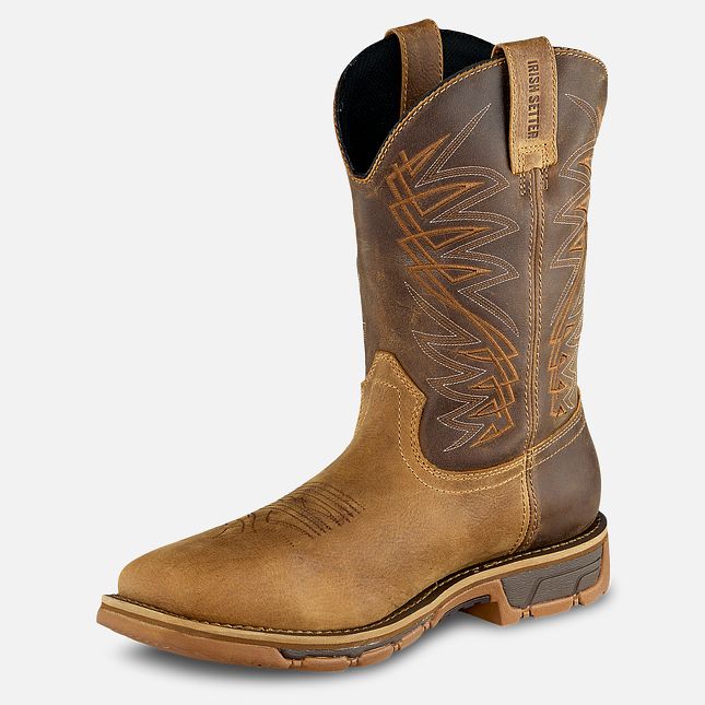 MARSHALL:  11-IN WATERPROOF LEATHER SOFT TOE PULL-ON BOOT