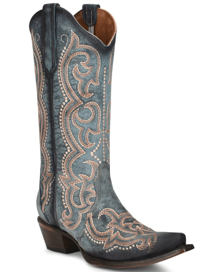 WOMEN'S CORRAL  BLUE JEAN EMBROIDERY WESTERN BOOTS