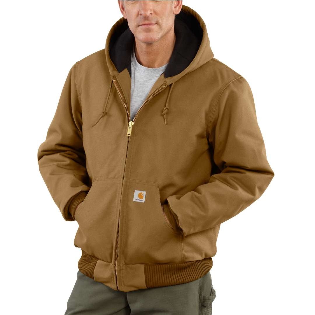 DUCK QUILTED FLANNEL-LINED ACTIVE JACKET- CARHARTT BROWN